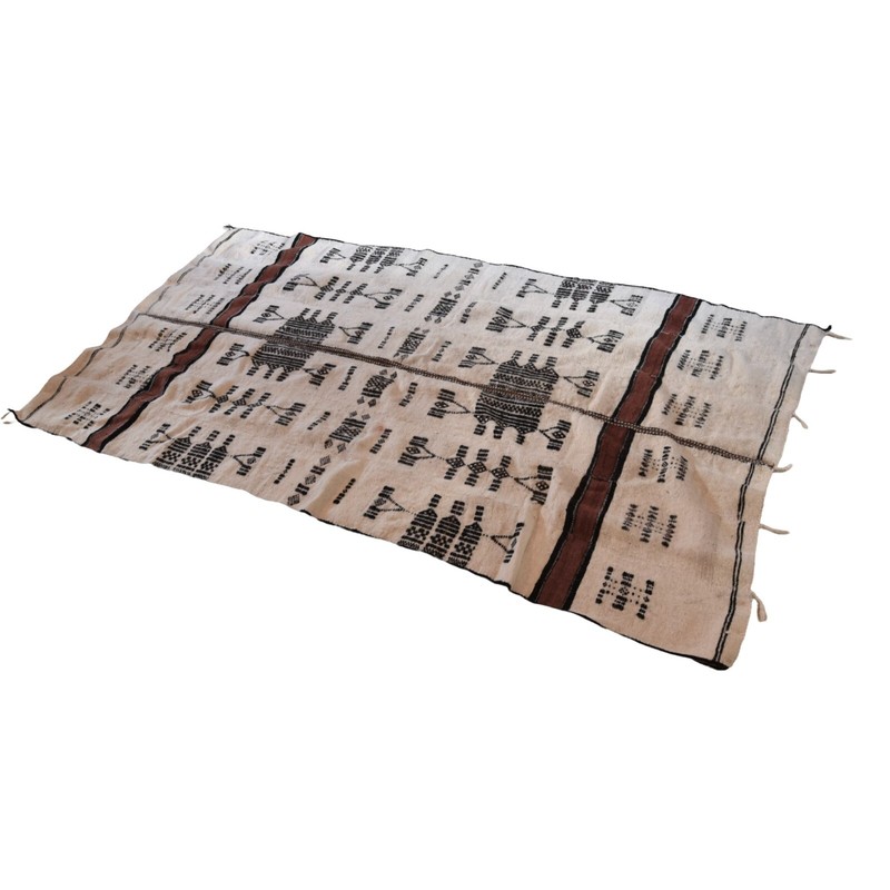 Vintage Beautiful Hand Woven Traditional African Mali Fulani Blanket 46" x 80" gallery
