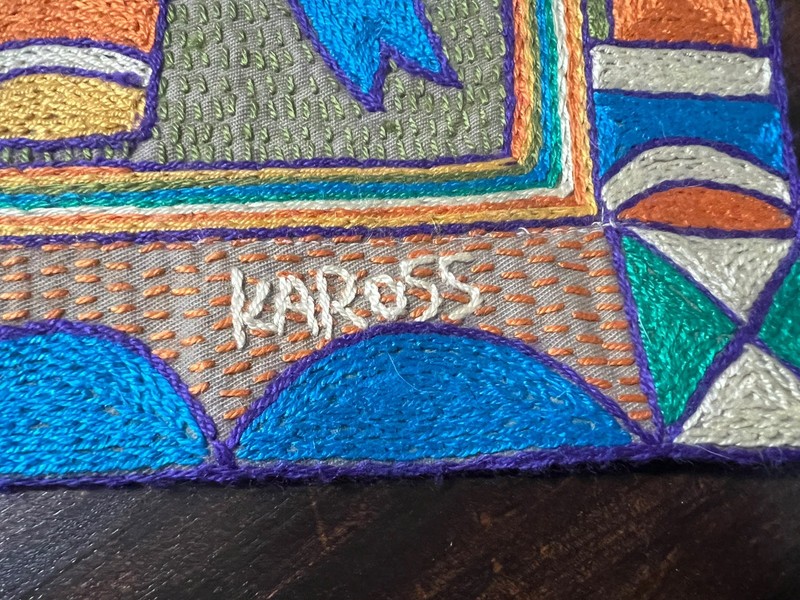 Kaross South African Elephant Art Hand-Embroidered Placemat Tapestry Safari gallery