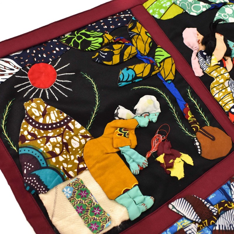 Weya 4 Panel Story Quilt Village Life Zimbabwe gallery