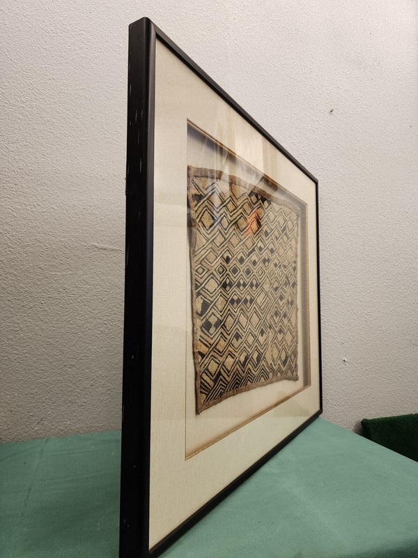 Vintage African Kuba Clothe Framed Art . Fast Shipping! gallery