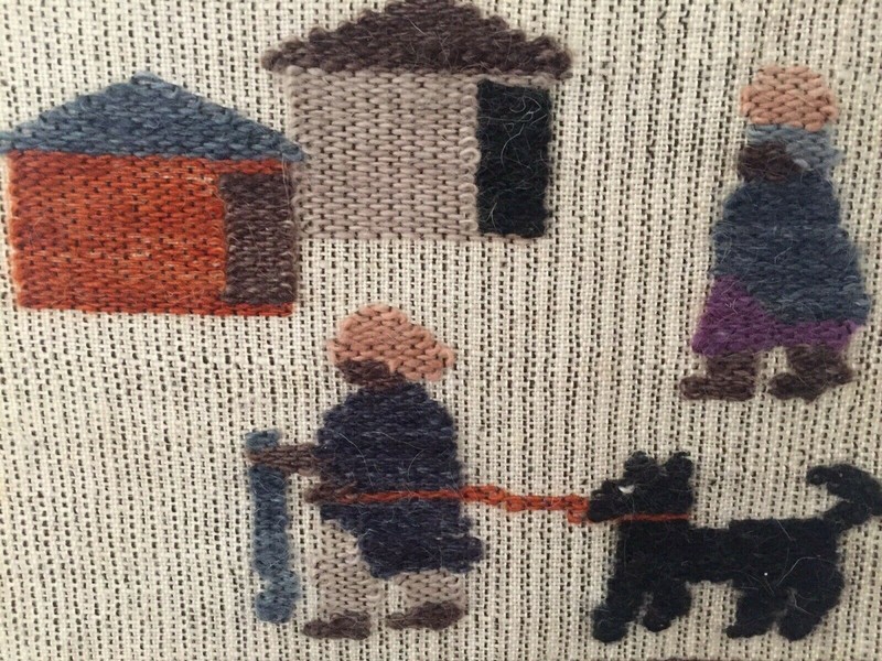 Hand Woven Mohair & Wool Wall Hanging from Lesotho, Africa gallery