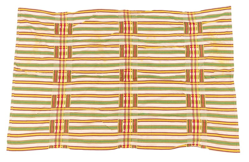 African Ashanti Kente Cloth #14910 Ghana Multicolor Cotton Handmade gallery