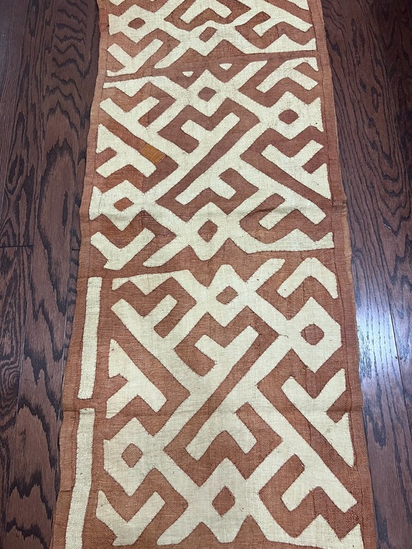genuine 11 feet African (Congo) Kuba Raffia cloth fabric, natural woven handmade gallery