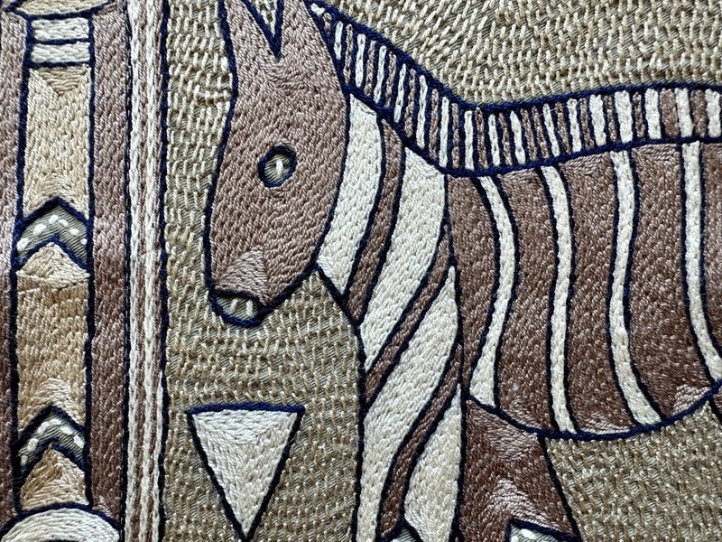Kaross South African Art Zebra Embroidered Placemat Safari Tapestry NEW gallery