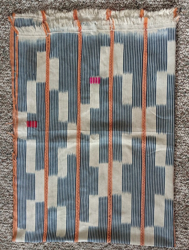 AFRICAN ORIGINAL HANDMADE COTTON TEXTILE STRIP WOVEN FABRIC WRAP SKIRT CLOTHING gallery