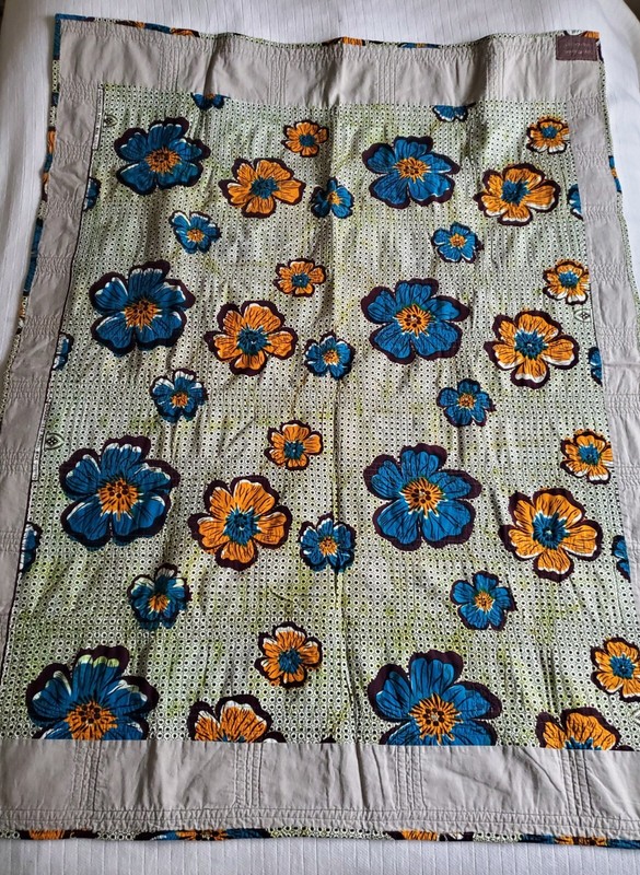 Superb Handmade & Signed Reversible Quilt Bold African Prints Patchwork 64x48 in gallery