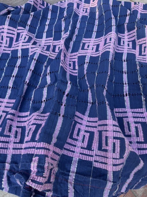 Vintage Nigerian Yoruba Aso Oke Handwoven Textile Throw 76” L x 50” W | No. 183