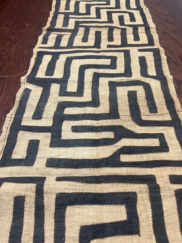 genuine 10 feet African (Congo) Kuba Raffia cloth fabric, natural woven handmade gallery
