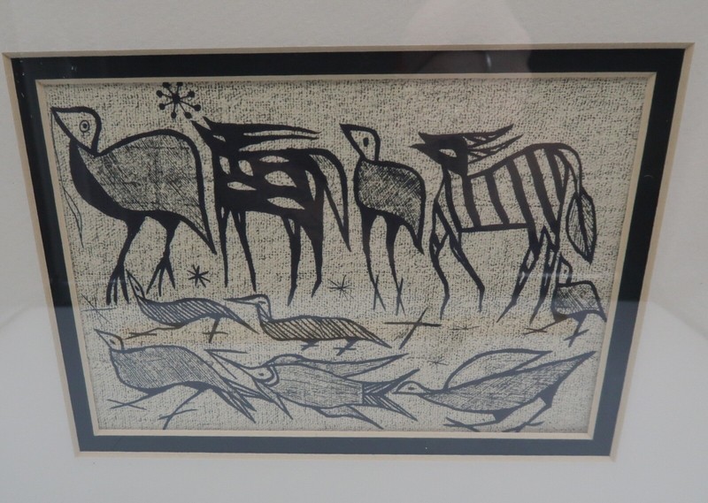 VTG Print of Korhogo Senufo Ivory Coast Cloth Painting Mid-Century Framed 12x10” gallery