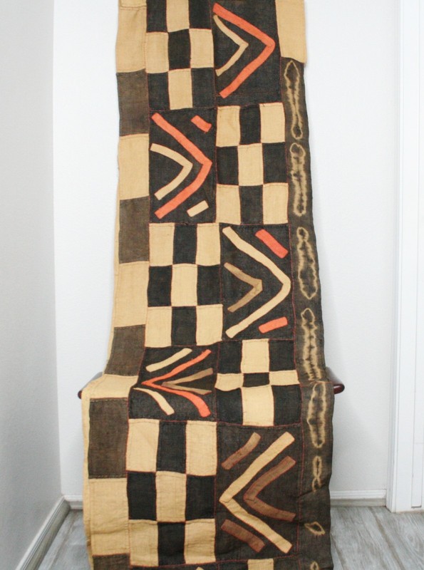 Kuba Cloth African Tapestry Raffia Congo Rare Textile VTG Long 14+ Feet