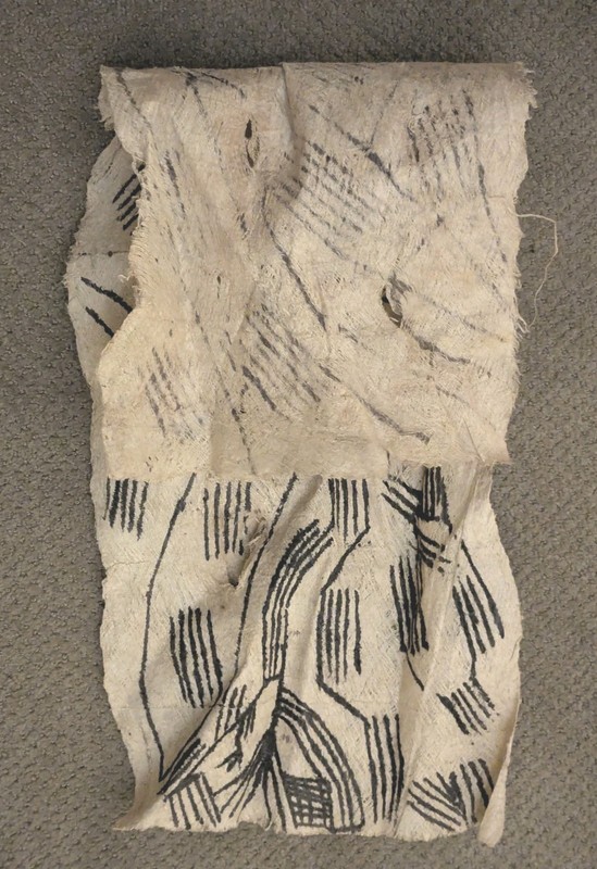 AFRICAN VERY RARE M'BUTI PYGMY NATIVE PAINTING TEXTILE BARK LOIN CLOTH DR CONGO gallery