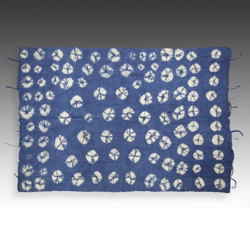 WOMAN’S WRAP SKIRT MOSSI INDIGO HAND DYE COTTON BURKINA FASO W. AFRICA 20TH C