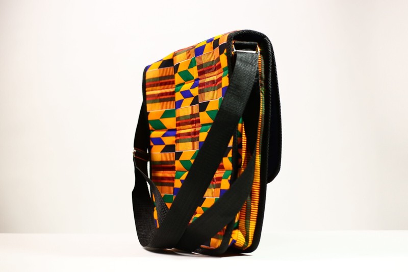 African Bag Sankofa Kente Large Shoulder Vintage Ghana Symbolic Textile-G4531 gallery