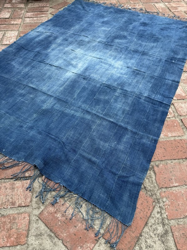 Vintage African Indigo Denim Mossi Mudcloth 67”L x 46” W | No. 72 gallery
