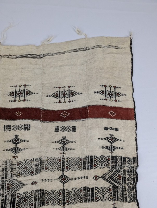 Vintage Traditional African Handwoven Mali Fulani Wedding Blanket 88x51in gallery