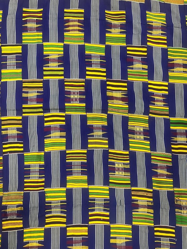 Vintage large African kente Ashanti hand woven cloth 120′ X 80″African Art Deco