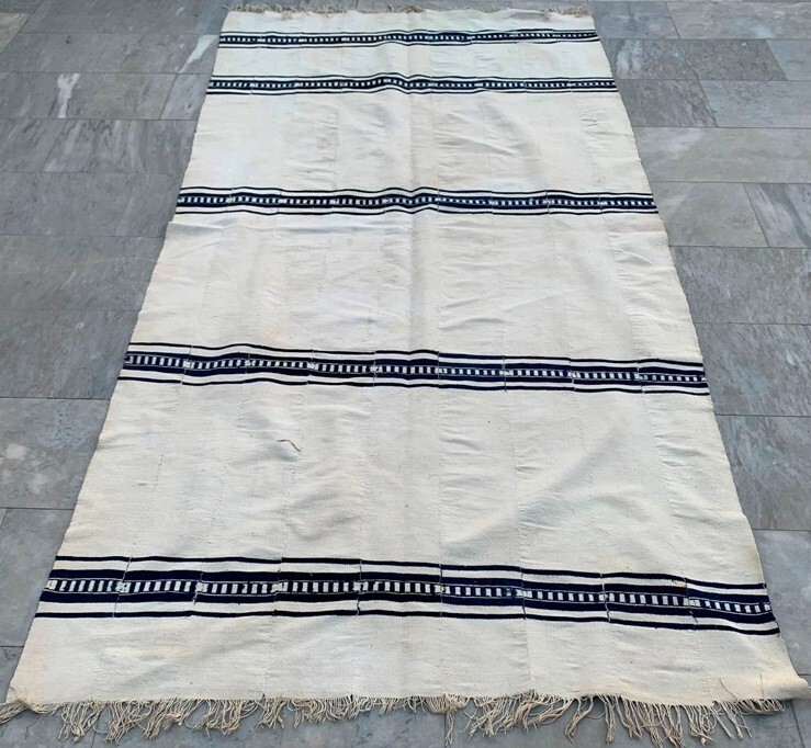 Vintage African Fulani Blanket Handmade Fulani Wedding Hanging Tent Mali 4×9 ft
