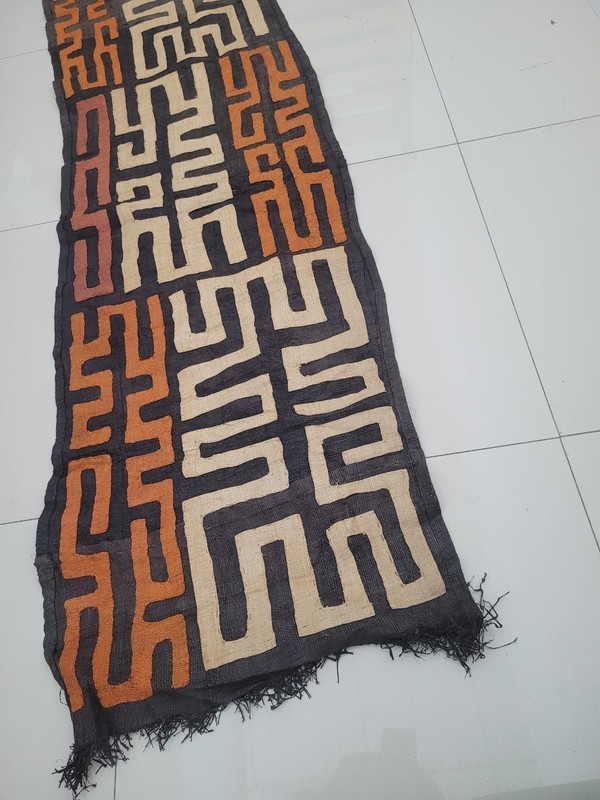African Congo Art, Kuba Raffia Textile Natural Woven gallery