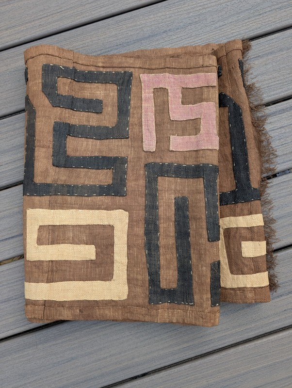 Kuba Raffia Textile Long Cloth Skirt Applique - Kuba People, D.R. Congo 122" gallery