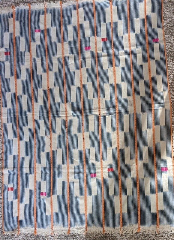 AFRICAN ORIGINAL HANDMADE COTTON TEXTILE STRIP WOVEN FABRIC WRAP SKIRT CLOTHING gallery