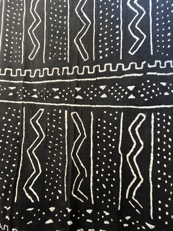 Ebony Black Bogolan Mali Mud Cloth Segou Design African Black and White Cotton gallery