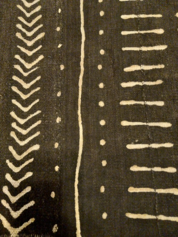Vintage Bogolanfini Brown African Mud Cloth Cotton Mali Fabric 32" x 45" gallery