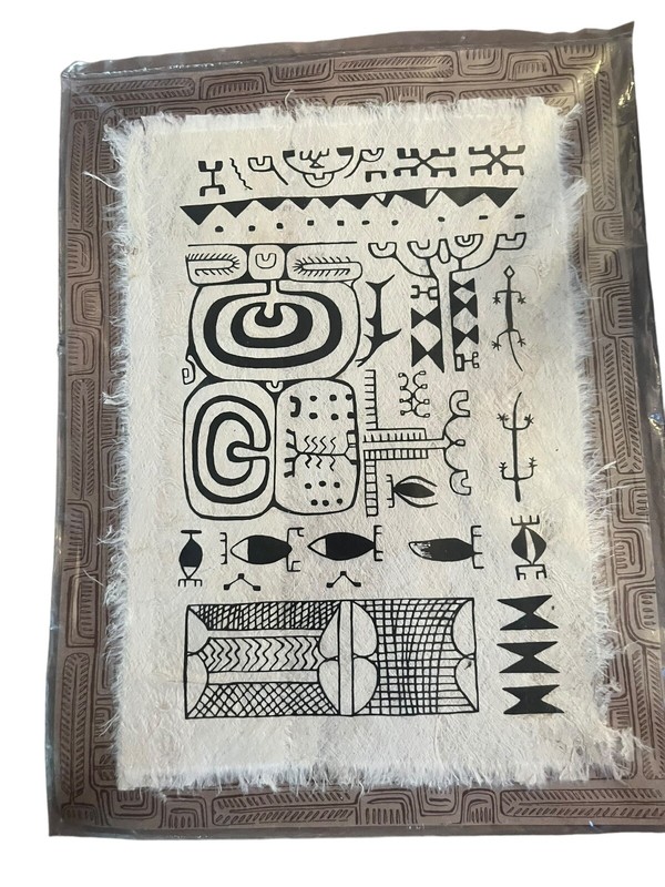 Unique African Tribal Tapa Cloth Fiber Painting Exotic Art gallery