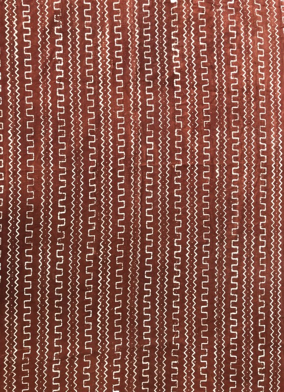 Pair Of African Bogolan Textile Brown and white Mud Cloth 64" by 41" gallery