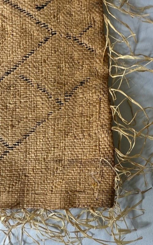 Vintage Handwoven African Kuba Cloth Panel Raffia Textile 28 X 28 gallery