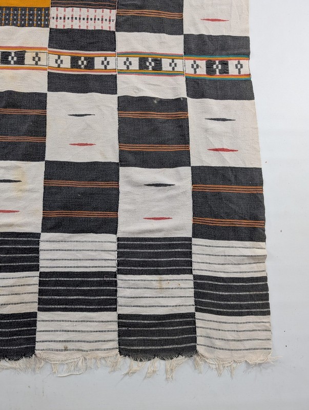 Vintage African Handwoven Patchwork Ghanaian Multicolor Kente Cloth 94x61in gallery
