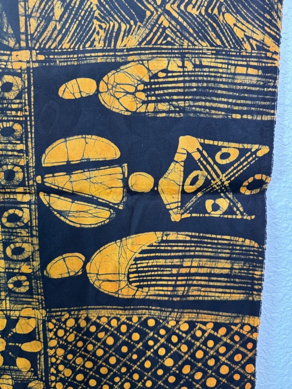 Yoruba batik textile museum quality on damask fabric Oshun Orisha Oshogbo gallery
