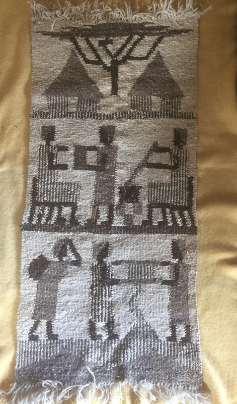 Ruth K Signed Weaving Karung Of Women Handwoven Panel African Wall Hang Brown gallery