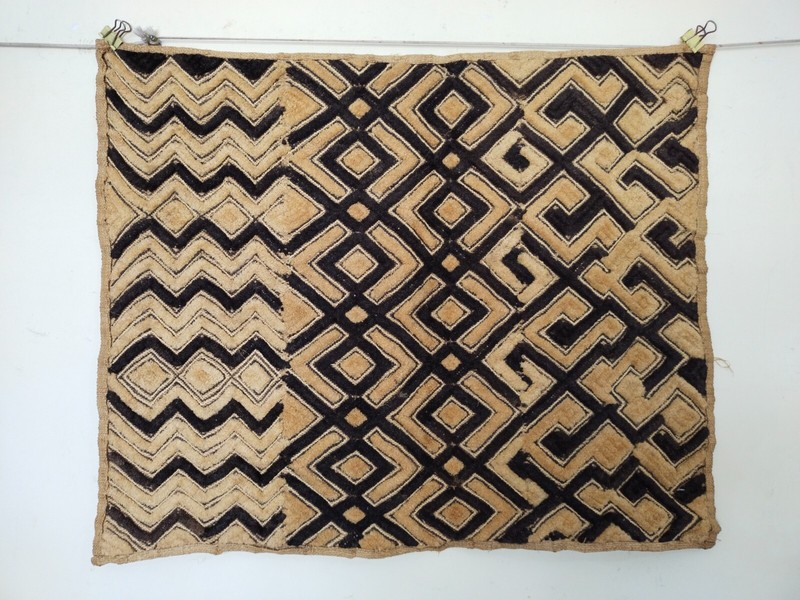 Vintage African kuba raffia clothes congo hand woven traditional item627 gallery