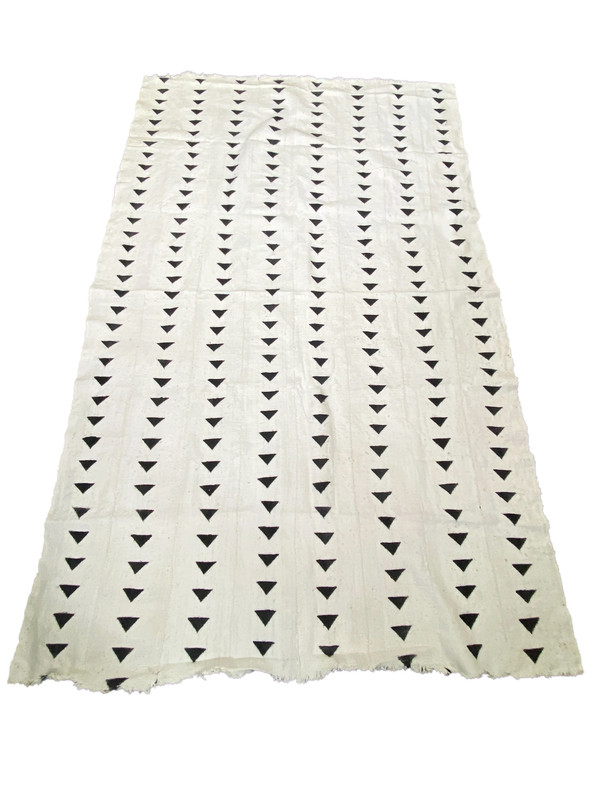 #3727 African Bogolan Black and White Mud Cloth Textile Mali gallery