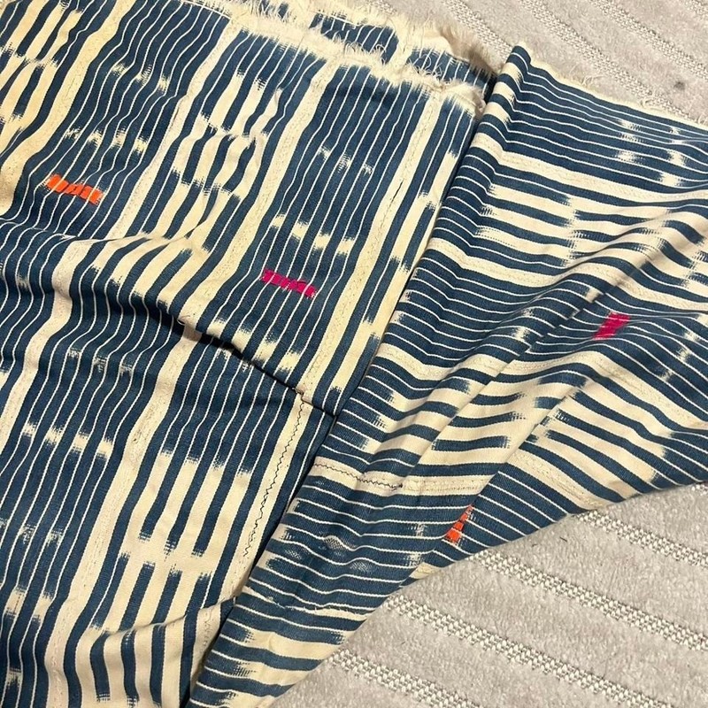 VTG Ivory Coast Baule cloth West African textile Indigo dye ikat gallery