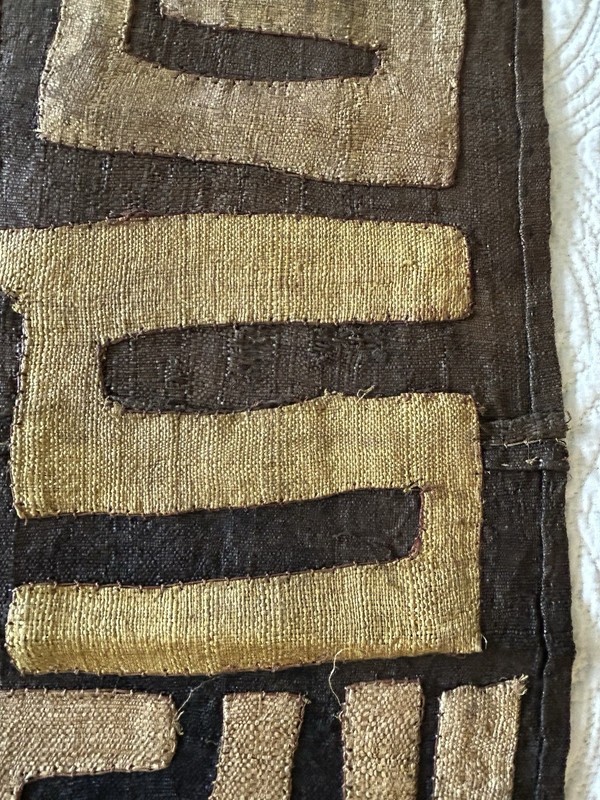 Vintage Kuba Cloth Panel 24-27”x126” Handwoven With Appliqués ￼ gallery