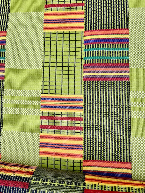 Donghia Kente Cloth 4 1/2 Yards Ghana African Tribal Multi Color Med Weight 56”W gallery