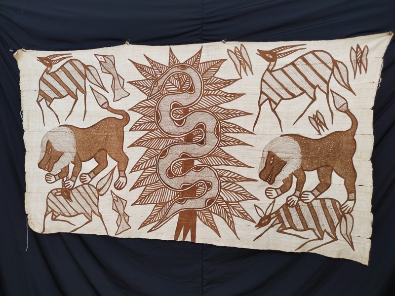 Authentic Vintage Korhogo Cloth – African Tribal Mud Cloth Textile Art A24