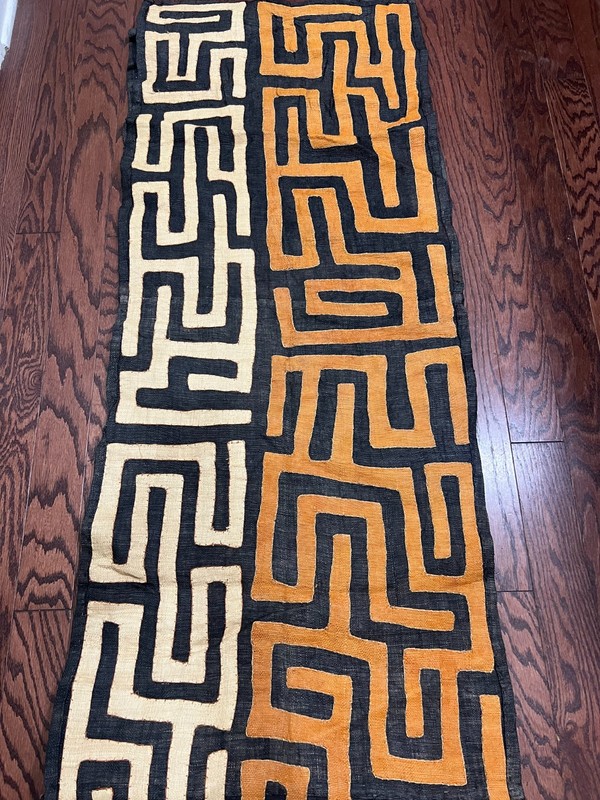 genuine 10 feet African (Congo) Kuba Raffia cloth fabric, natural woven handmade gallery