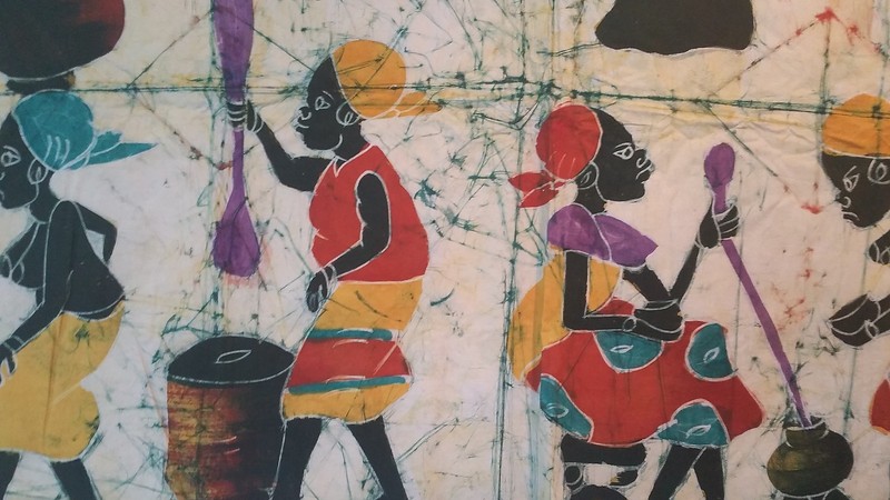 WOW 4'x5 Authentic African Namibian Art Batik Wax Canvas Tapestry Tribal Artwork