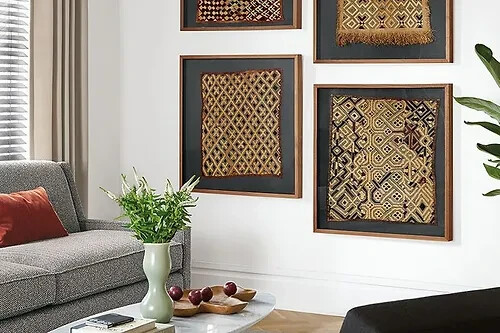 Vintage Black Kuba Bakuba Fabric for Hom Decor/ Bakuba Congo Fabric gallery