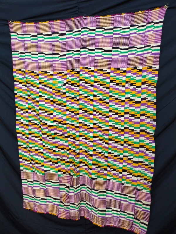 Handwoven Vintage Kente Cloth – Ashanti Ghana Tribal Textile Art A27