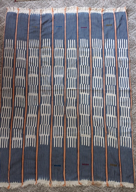 AFRICAN ORIGINAL HANDMADE COTTON TEXTILE STRIP WOVEN FABRIC WRAP SKIRT CLOTHING