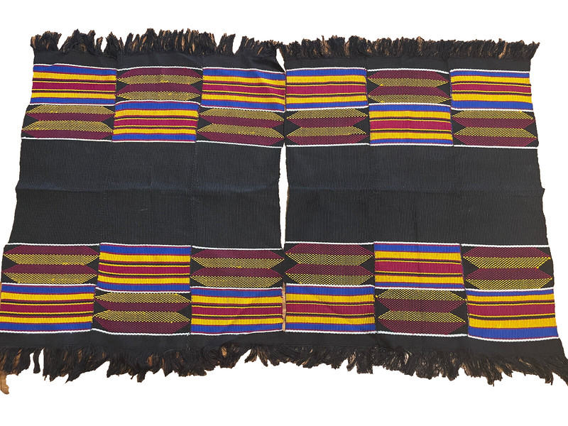 Kente Handwoven Cloth Lot 2 Ghana Akan West Africa