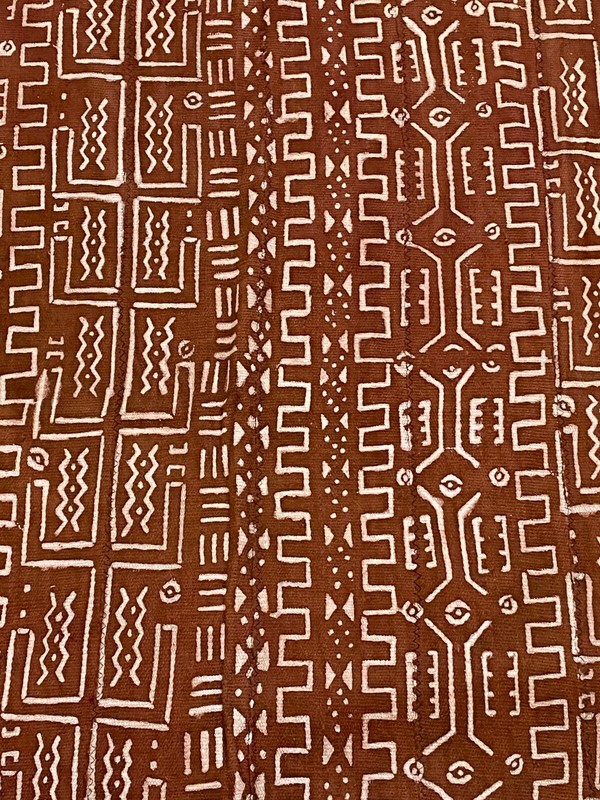 African Bogolan Textile Brown and white Mud Cloth 65″ by 38″