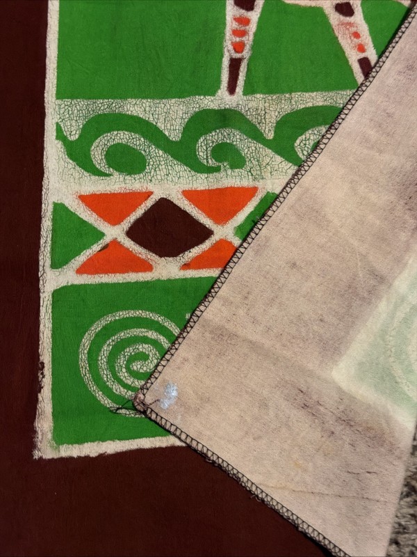 AFRICAN TRIBAL WALL HANGING TAPESTRY 19x60 Orange Green Woman gallery