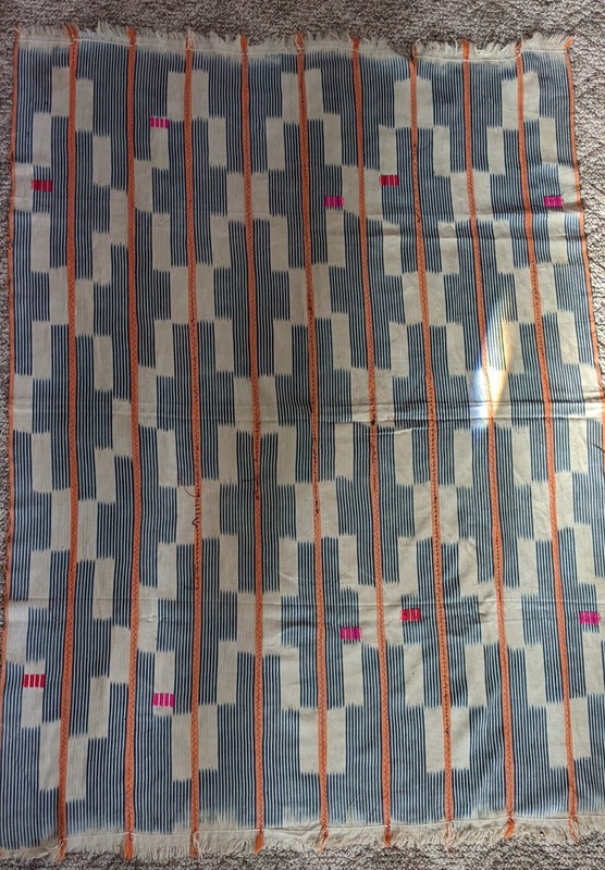 AFRICAN ORIGINAL HANDMADE COTTON TEXTILE STRIP WOVEN FABRIC WRAP SKIRT CLOTHING gallery