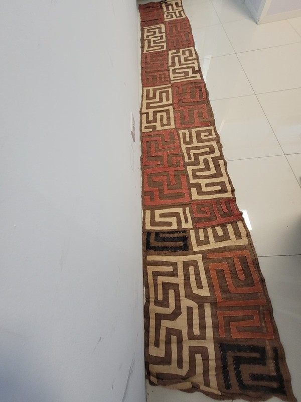 Unique Congo Kuba Raffia Textile, Natural Woven African Art