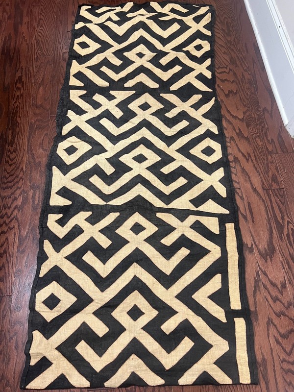 genuine 11 feet African (Congo) Kuba Raffia cloth fabric, natural woven handmade gallery