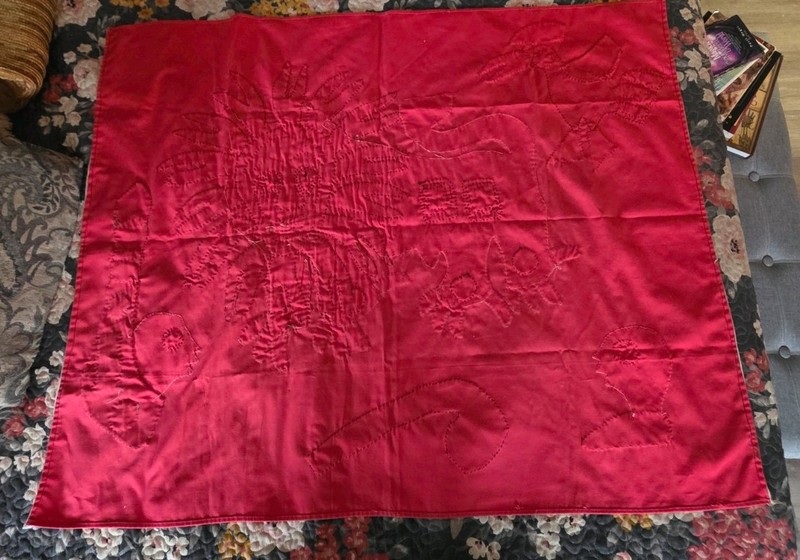 Vintage West Africa FON Appliqué Lion King Patchwork Hand Sewn Textile Tapestry gallery